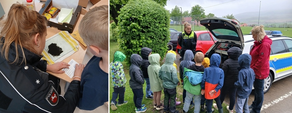 Blaulicht und Polizeiausweise